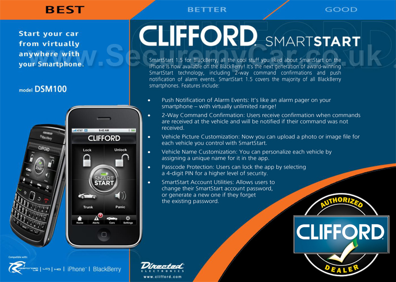 Clifford 3.3x matrix car alarm with remote engine start